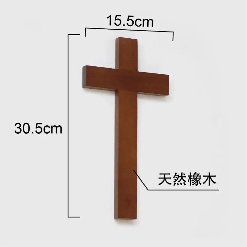 Cruz de Pared de Madera Natural