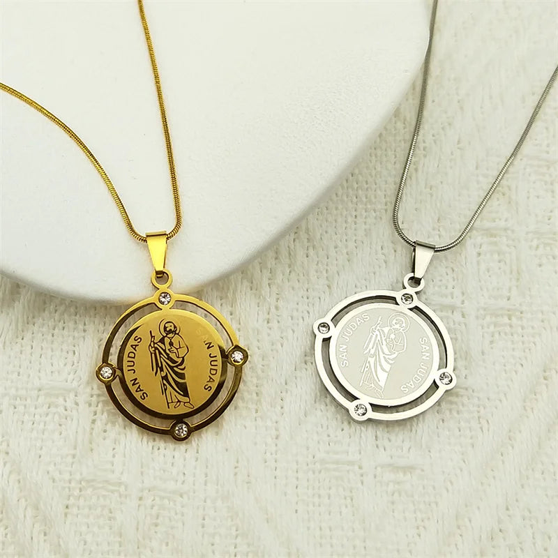 Collar con Medalla Giratoria de San Judas Tadeo